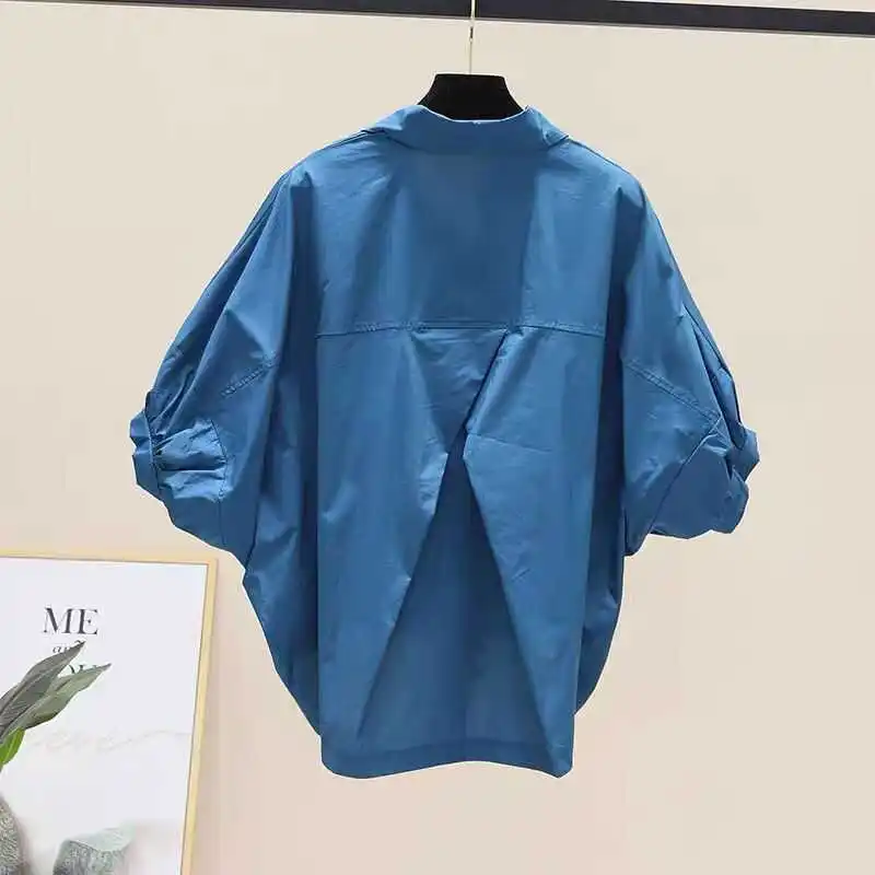 

Casual Batwing Sve Women's irt Versatile Loose Fit Summer New Sle Waist-Cinching ort Sve Top Korean Sle Polyester