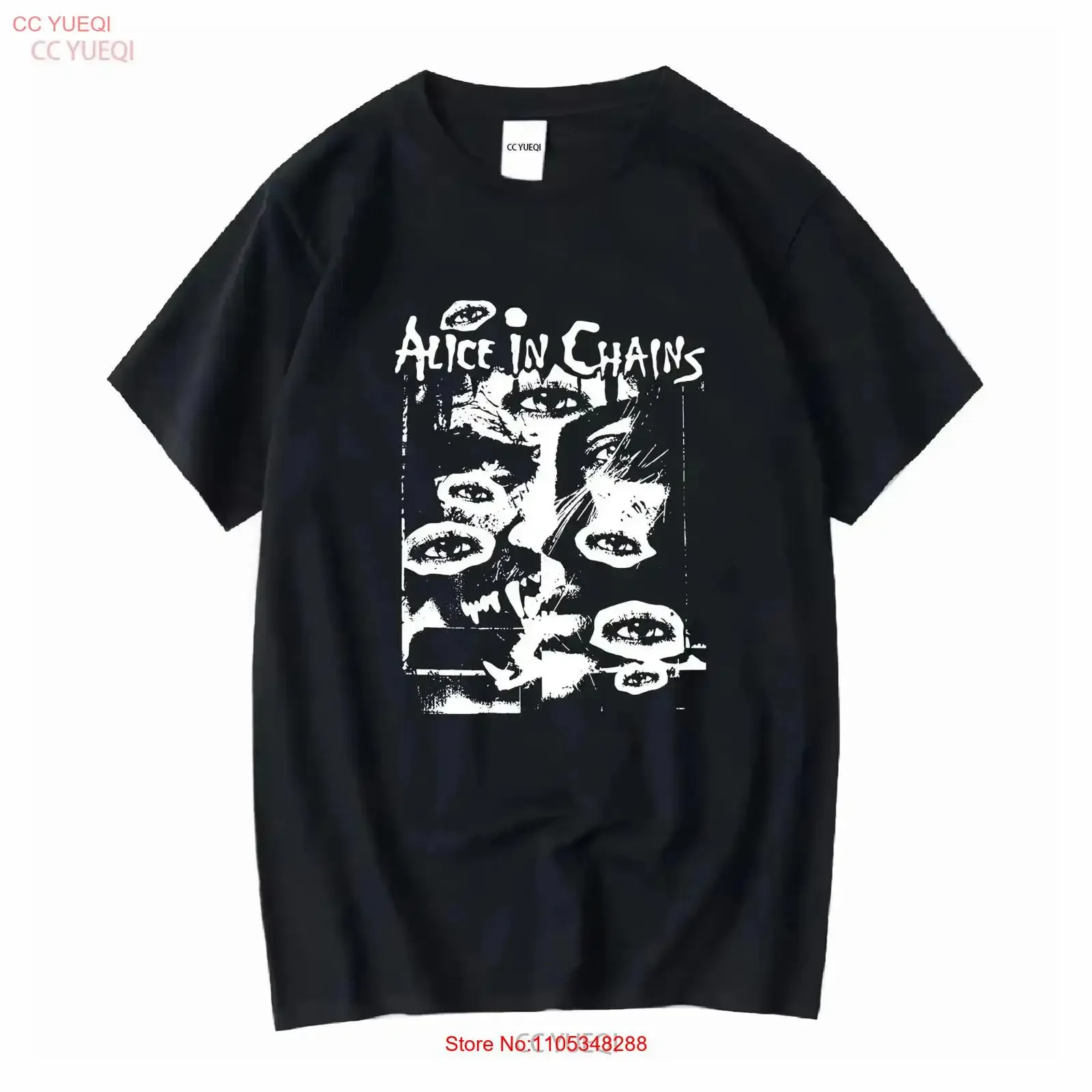 Alice in Chains All Eyes Top Schwarzes T-Shirt Größe S 5XL Vintage Washed Stylische Grafik Lässig Leicht dehnbar Streetwear Weich