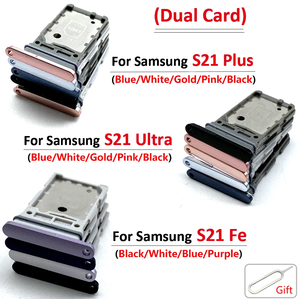 (Dual Card) For Samsung S21 Fe / S21 Ultra / S21 Plus SIM Card Holder Tray Slot Holder Adapter Socket