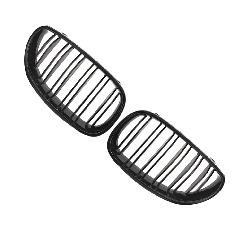 Front Kidney Grille Double Slats Glossy Black For BMW 5 series E60 520i 523i 525i 528i 530i 535i 550i 2003 2004 2005 2006-2009