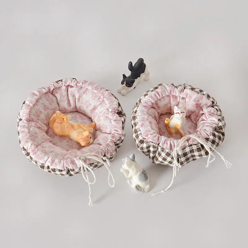 1 Stuks Poppenhuis Woonkamer Huisdier Decoratie 1/12 Poppenhuis Simulatie Mini Kattenbed Model Verstelbare Mat Micro Scène Bouwaccessoires