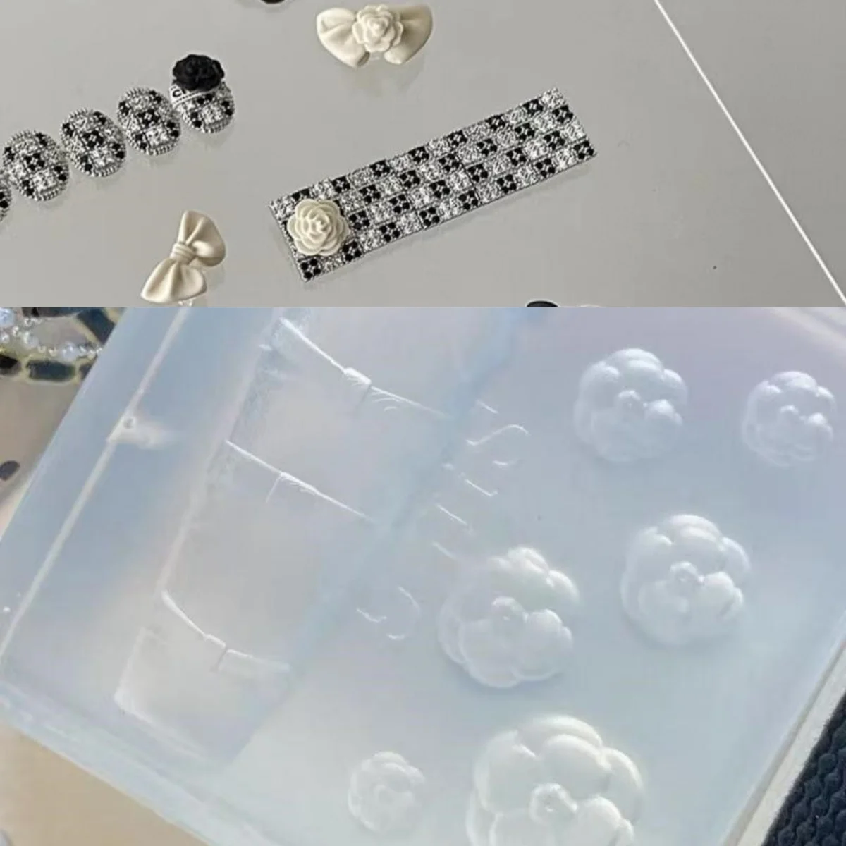 

Sweet Bowknot 3D Silicone Nail Mold Camellia Flower Nails Templates DIY Nail Art Decoration Manicure Design Tool For Nail Charms