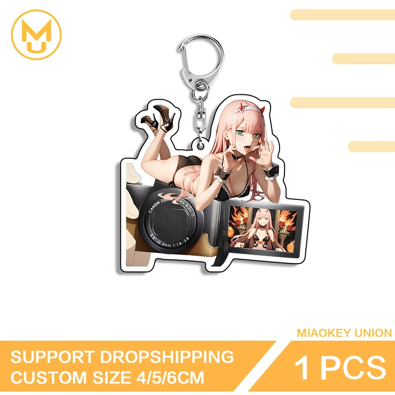 وحدة تحكم ألعاب مثيرة صفر اثنين Waifu Edgy فريدة من نوعها قسط مزدوجة الوجهين سلسلة مفاتيح البساطة الإبداعية شخصية مسلية المجوهرات #4