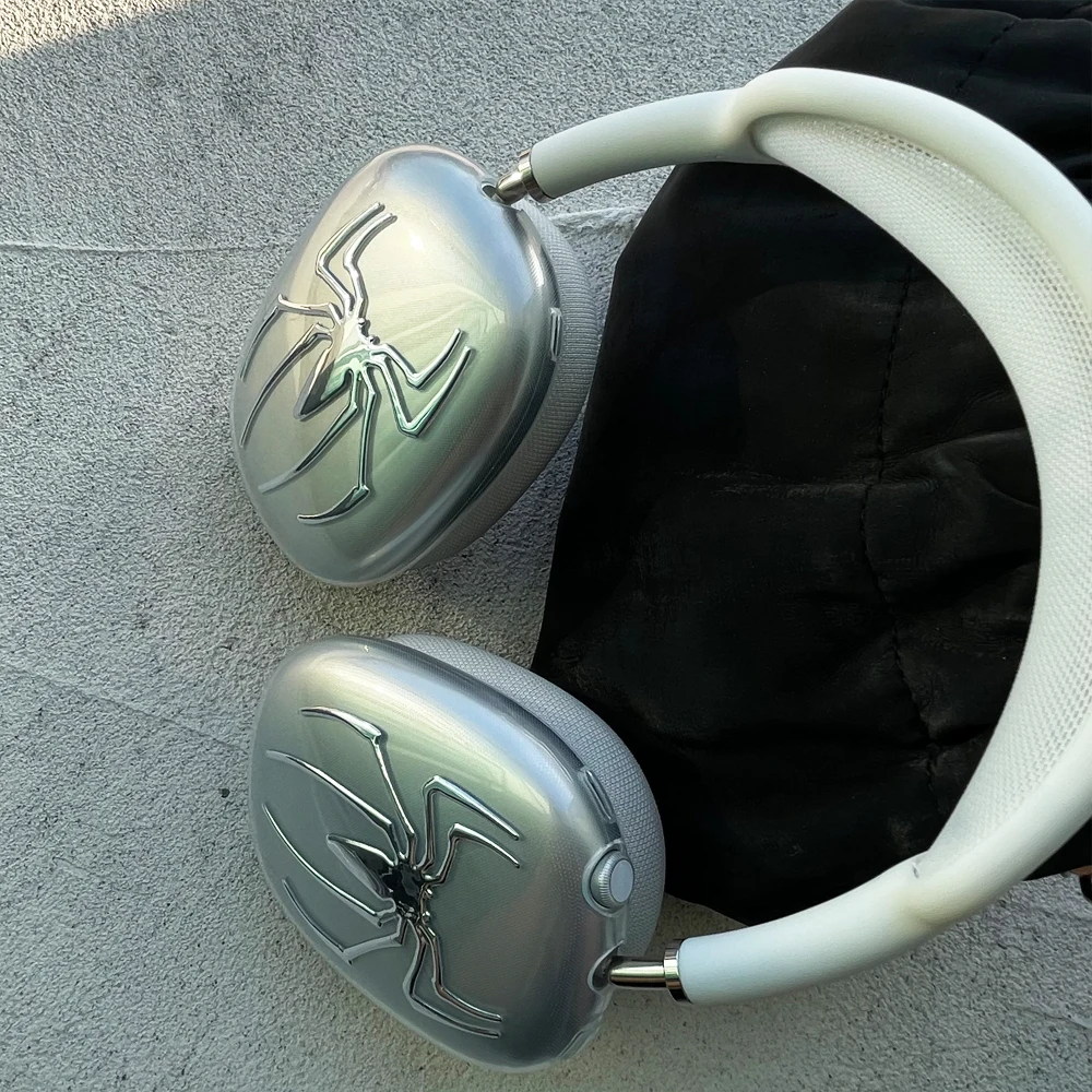 Capa transparente para apple airpods max, capa protetora anti-queda para airpods max esquerda e direita dos desenhos animados fones de ouvido capa macia funda