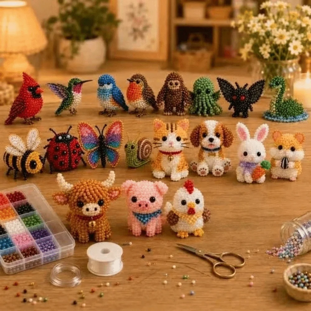 Handmade DIY Animal Bead Embro - Embroidery Kit Set ulasan dan harga