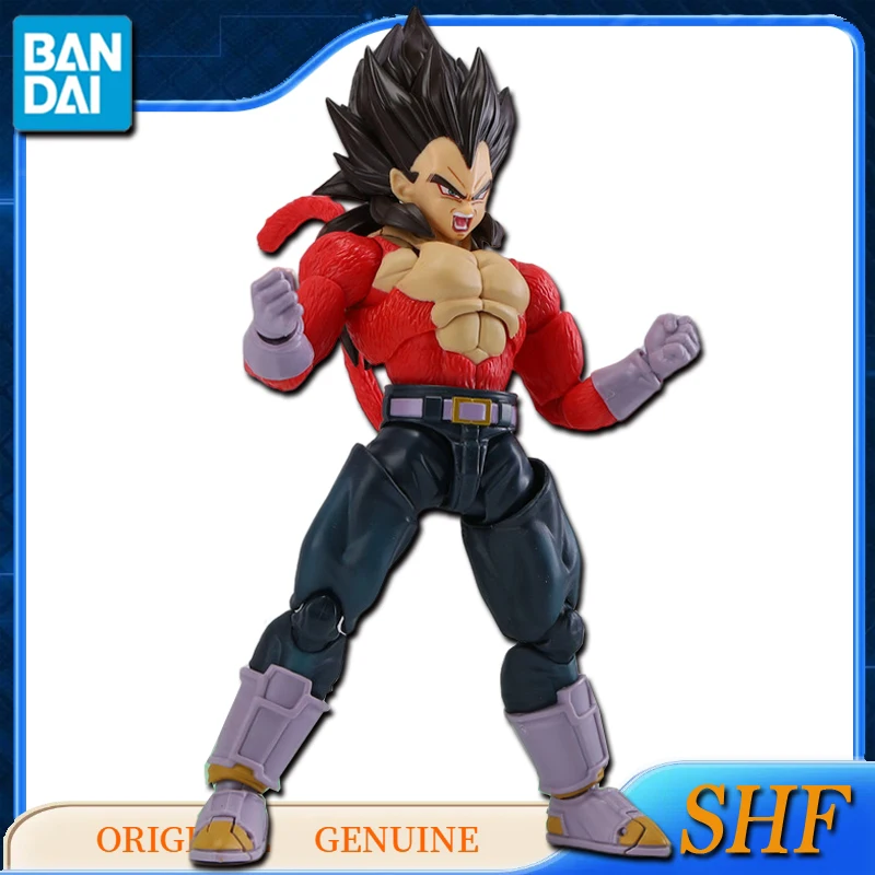 Bandai Dragon Ball Anime Original Genuine SHF SUPER SAIYAN 4 VEGETA Action Figure Toys For Kids Gift Assembly Model Ornaments