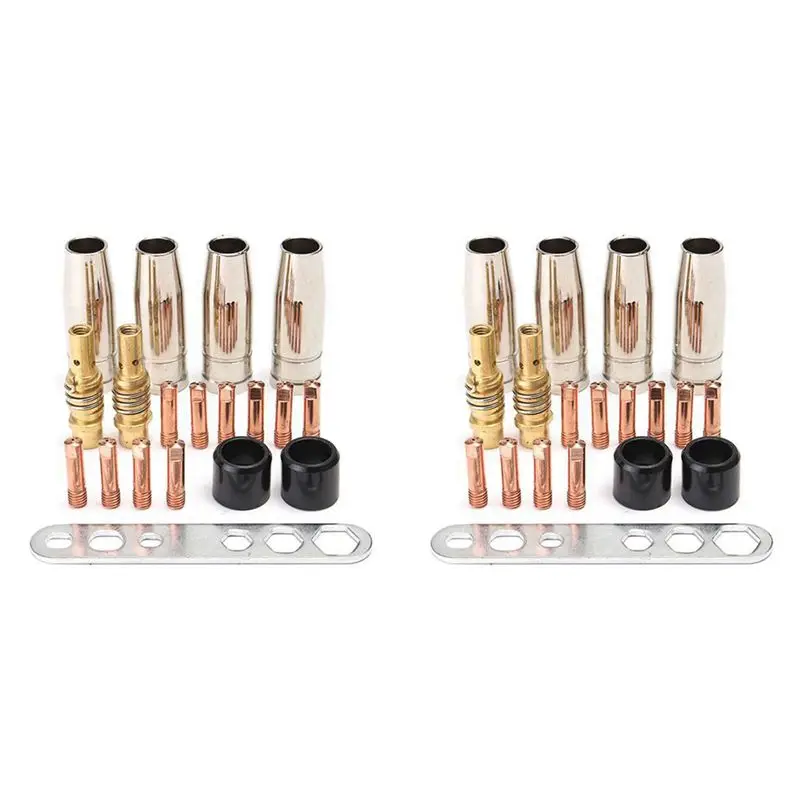 Y42A-38Pcs Nozzle Contact Tips Holder For Mig Welder Torch Contact Semi-Automatic Welding Tool For 15AK Welding Torch