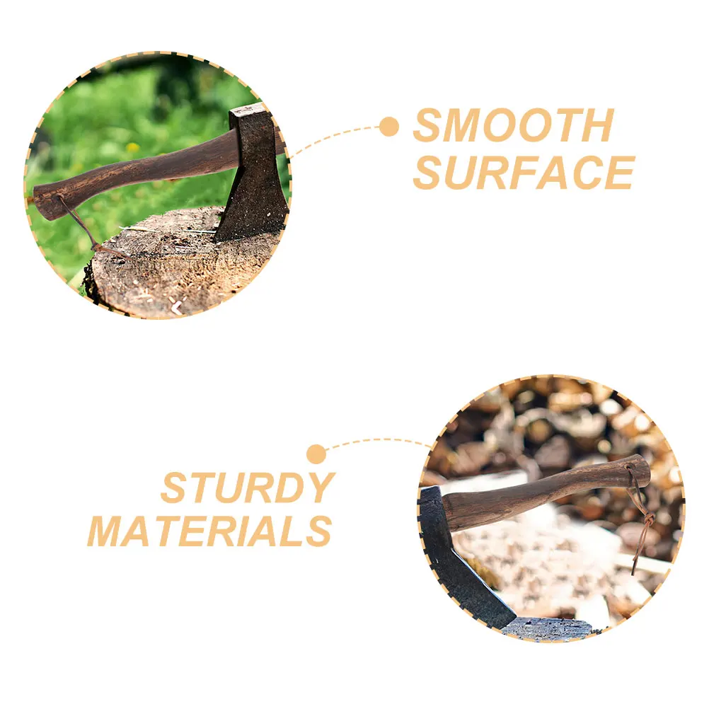 

2Pcs High Practicability Wooden Axe Handle Replacement Smooth Surface Safe Comfortable Use for Firewood Branches Cutting
