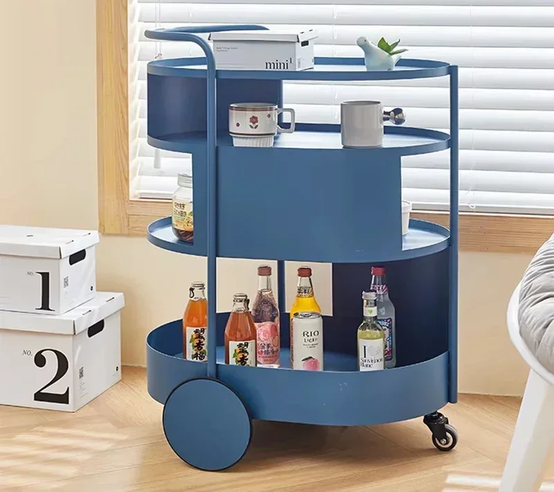 

Furniture Modern Blue Unicycle Small Shelves Metal Storage Cart Household