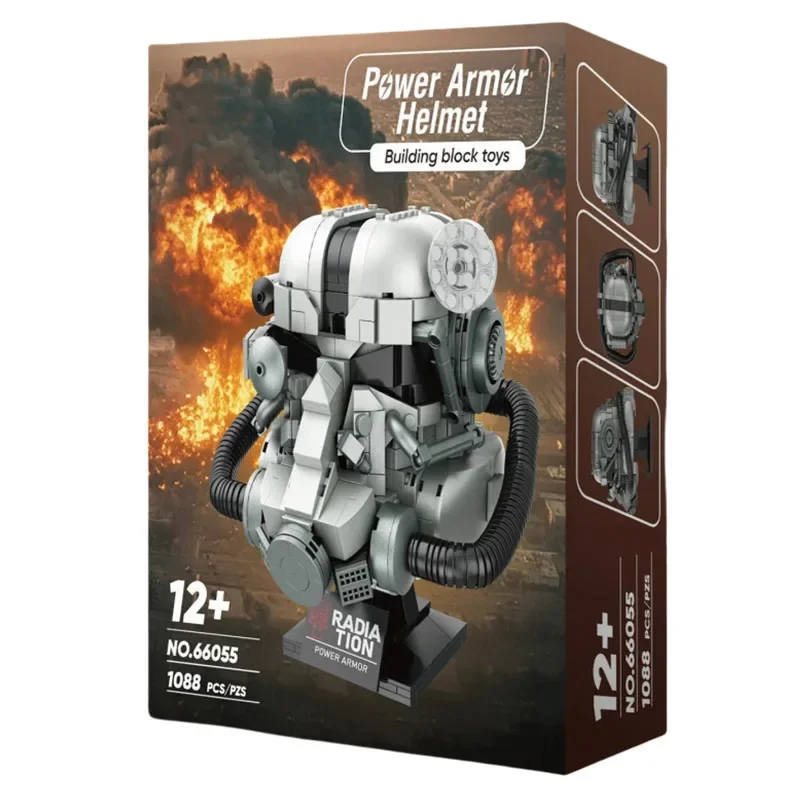 1168PCS MOC Creative Expert Power Armor Helmet Radiation Helmet Gas Mask Model Building Blocks Educational Brick Puzzle Toy Gift