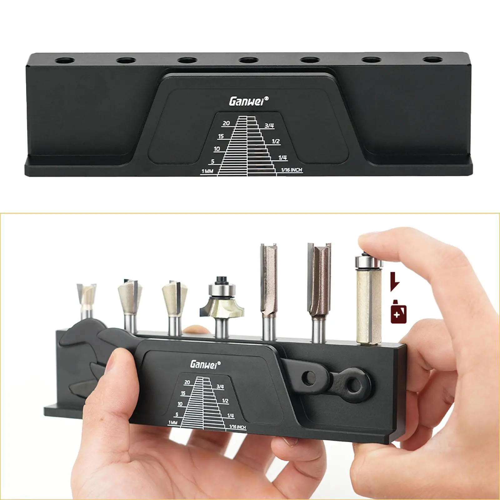 

Milling Pin Storage Stand Wrench Bit tool Organizer Multipurpose Metal Accessories Router Bit Holder Stand Organizer