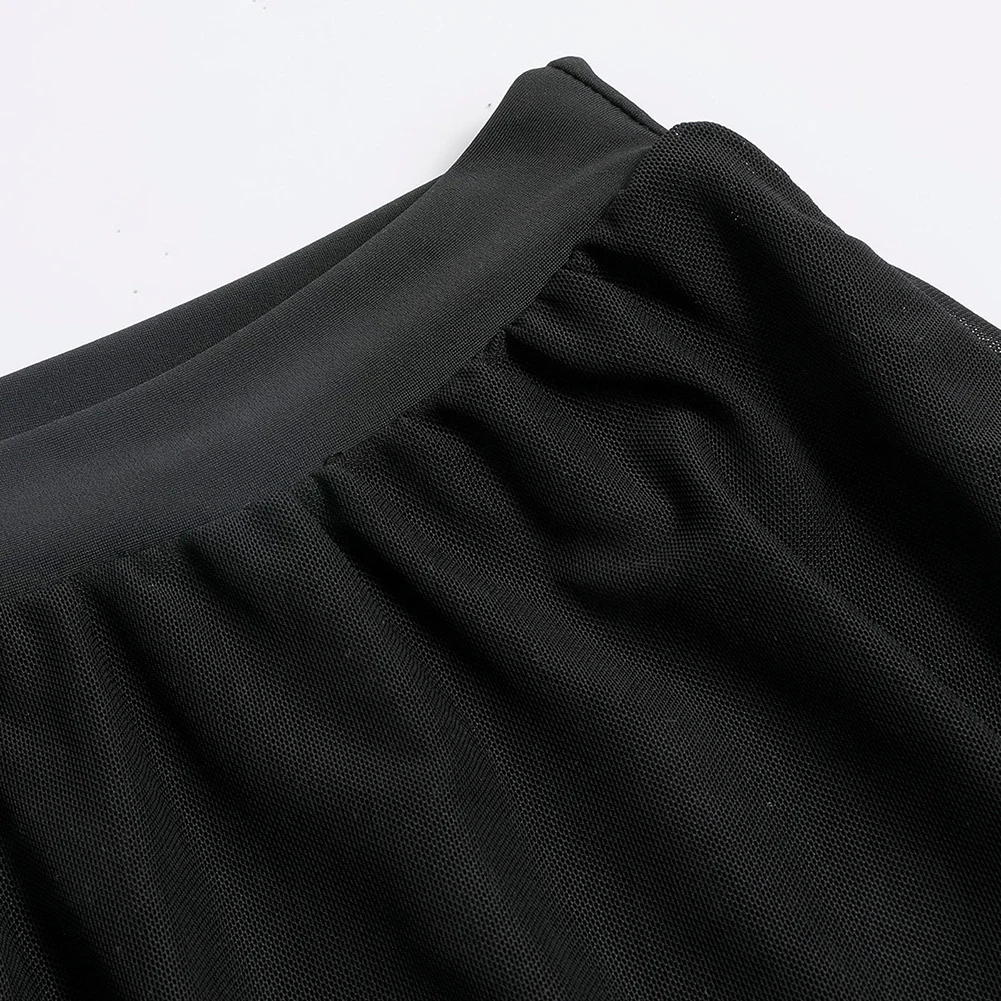 Summer Activities Black Sunscreen CoverUp Women Beach Cover Ups Mesh See Through Sheer Fabric Lightweight Material