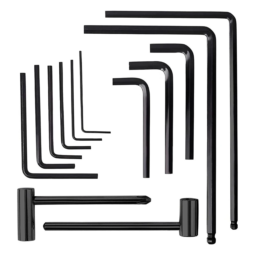 13 sztuk/zestaw Kluczy imbusowych sześciokątnych Profesjonalny klucz imbusowy w kształcie litery L Klucz imbusowy do regulacji pręta napinającego szyjki gitary dla początkujących