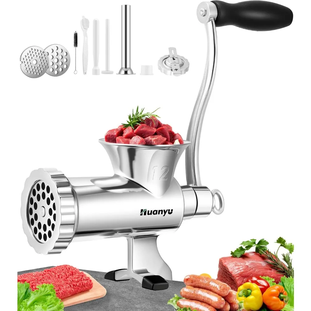 

Meat Grinder Manual Stainless Steel Meat Mincer Sausage Stuffer Filler Handheld Meat Grinding Machine Multifunctional Atta