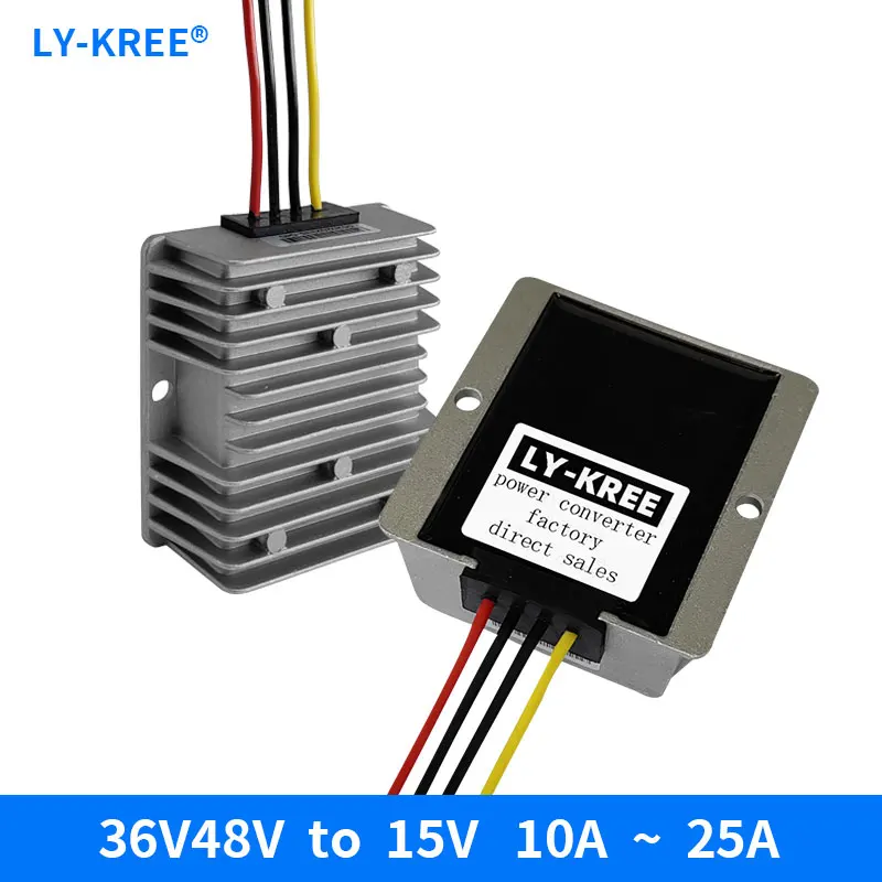 LY-KREE 48V36V to 15V Step-down Converter  DC-DC Automobile Power Supply Voltage Inverter 20-60V to 15V Voltage Regulator 150W