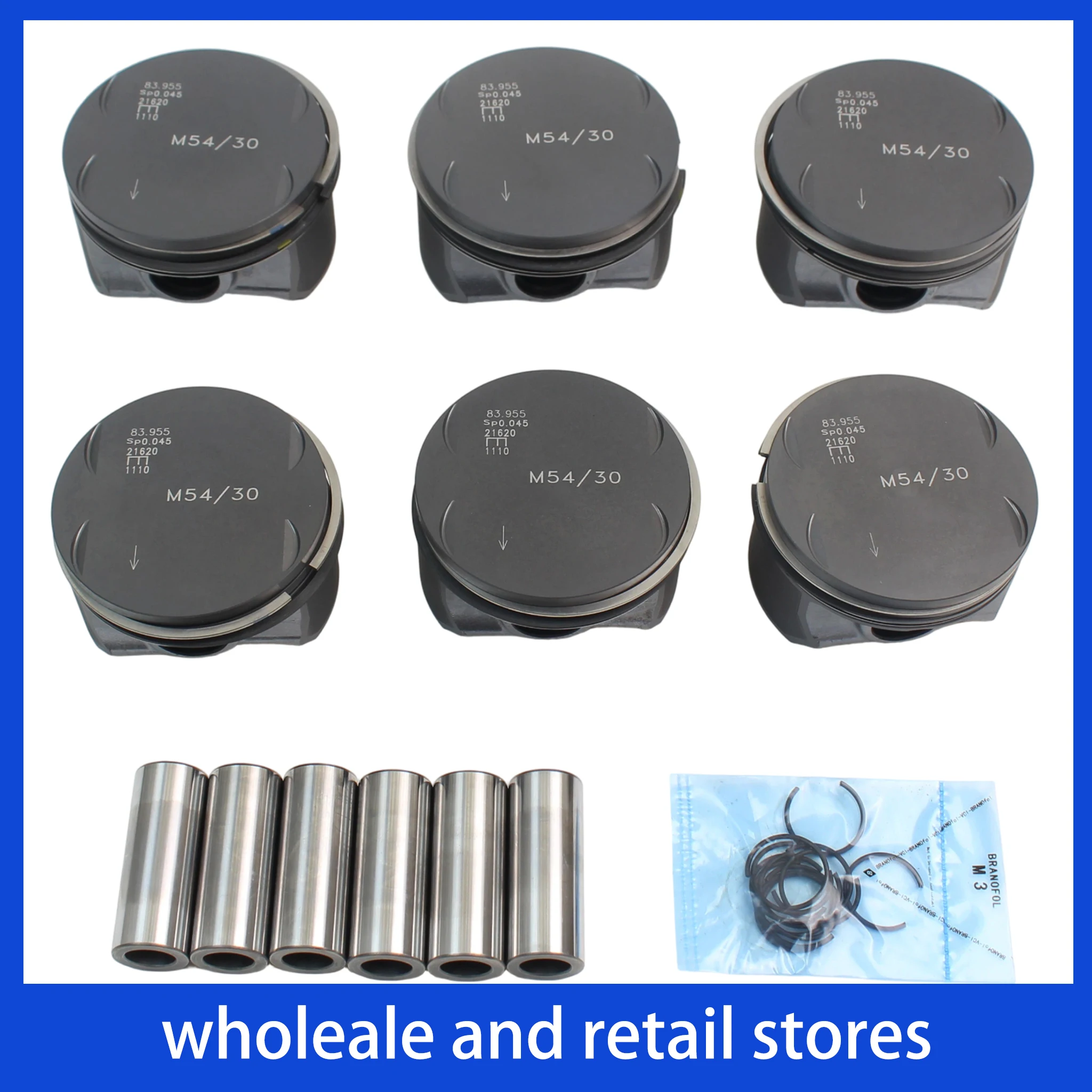 6pcs STD Piston 11257506222 11257506252 07119934460 For BMW 330Ci 530i X3 30i Z3 3.0i Z4 30i E46 E39 E60 E83 E53 2001-2007
