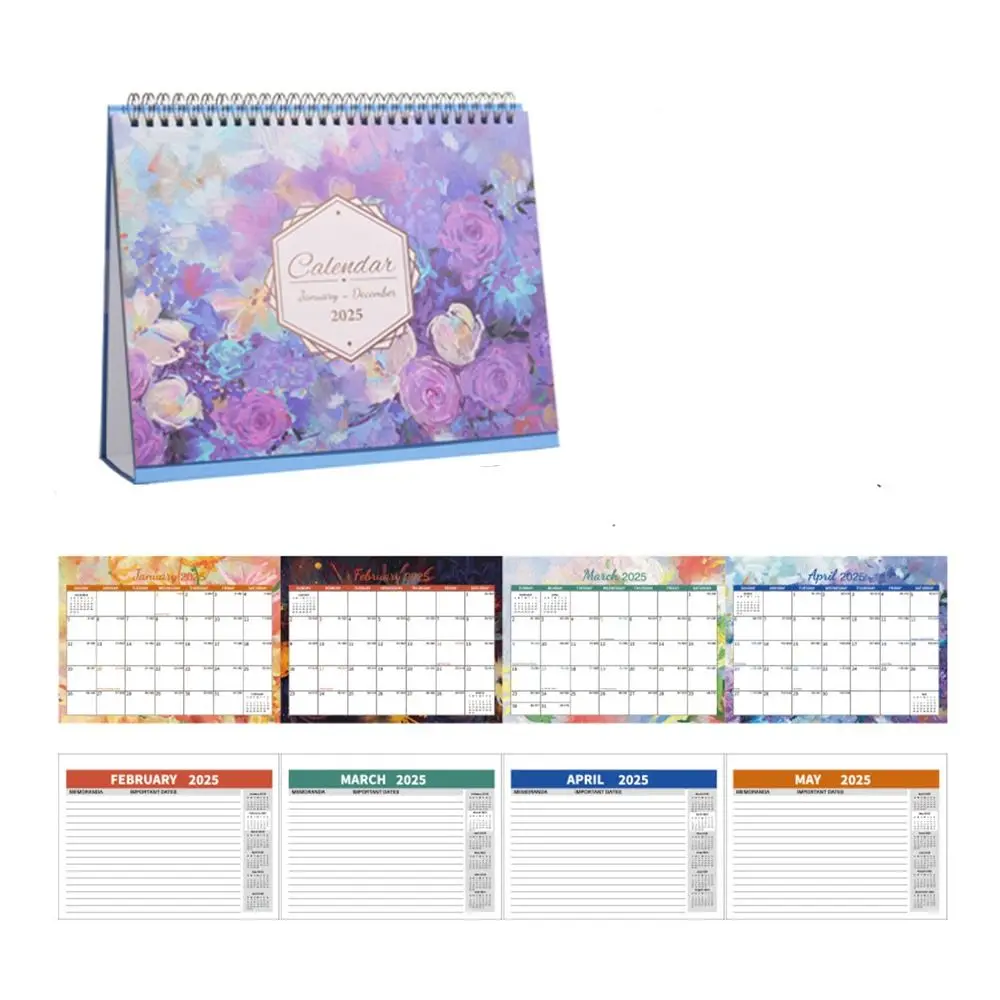 12-Month 2025 Desktop Calendar Efficient Scheduling Countdown Table Planner Calendar To Do List Schedule Organizer