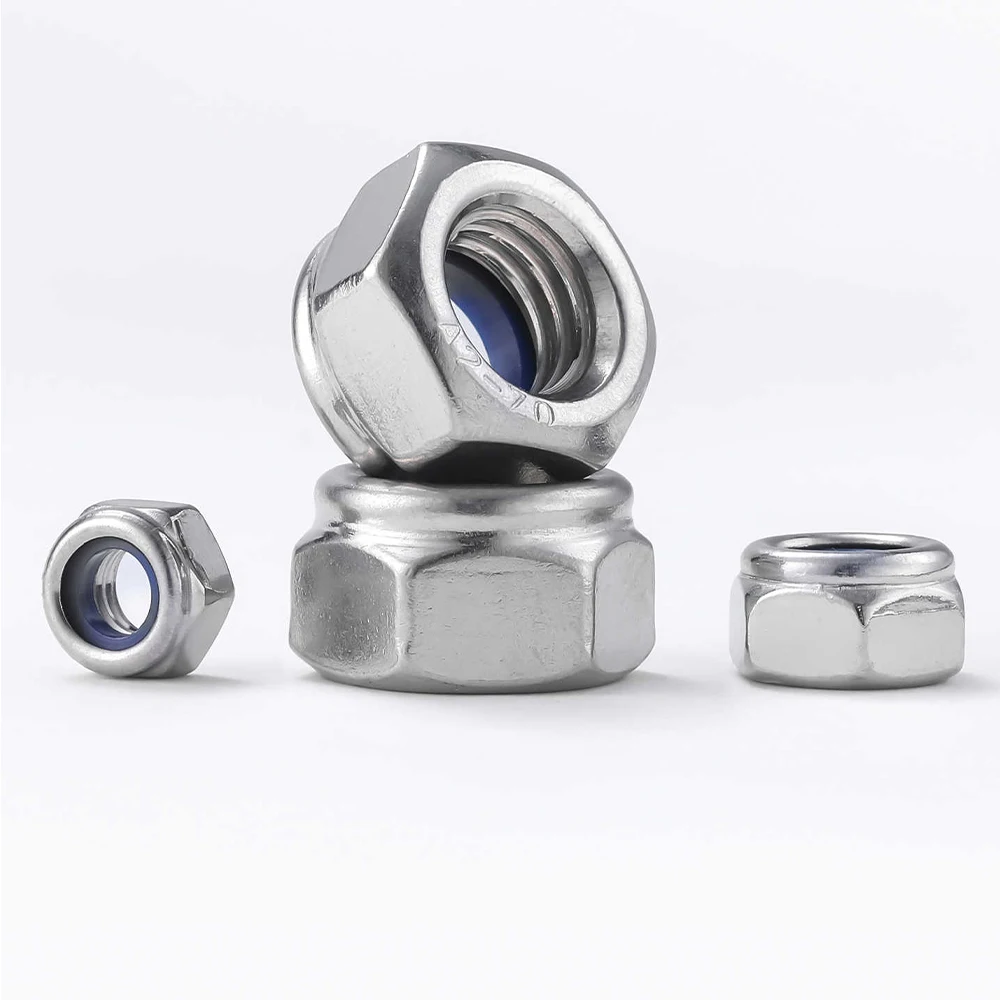 304/316 SS Nylon Insert Hex Lock Nut M2 M2.5 M3 M4 M5 M6 - M30 Nylock Self-locking Nut Anti Vibration Locknut