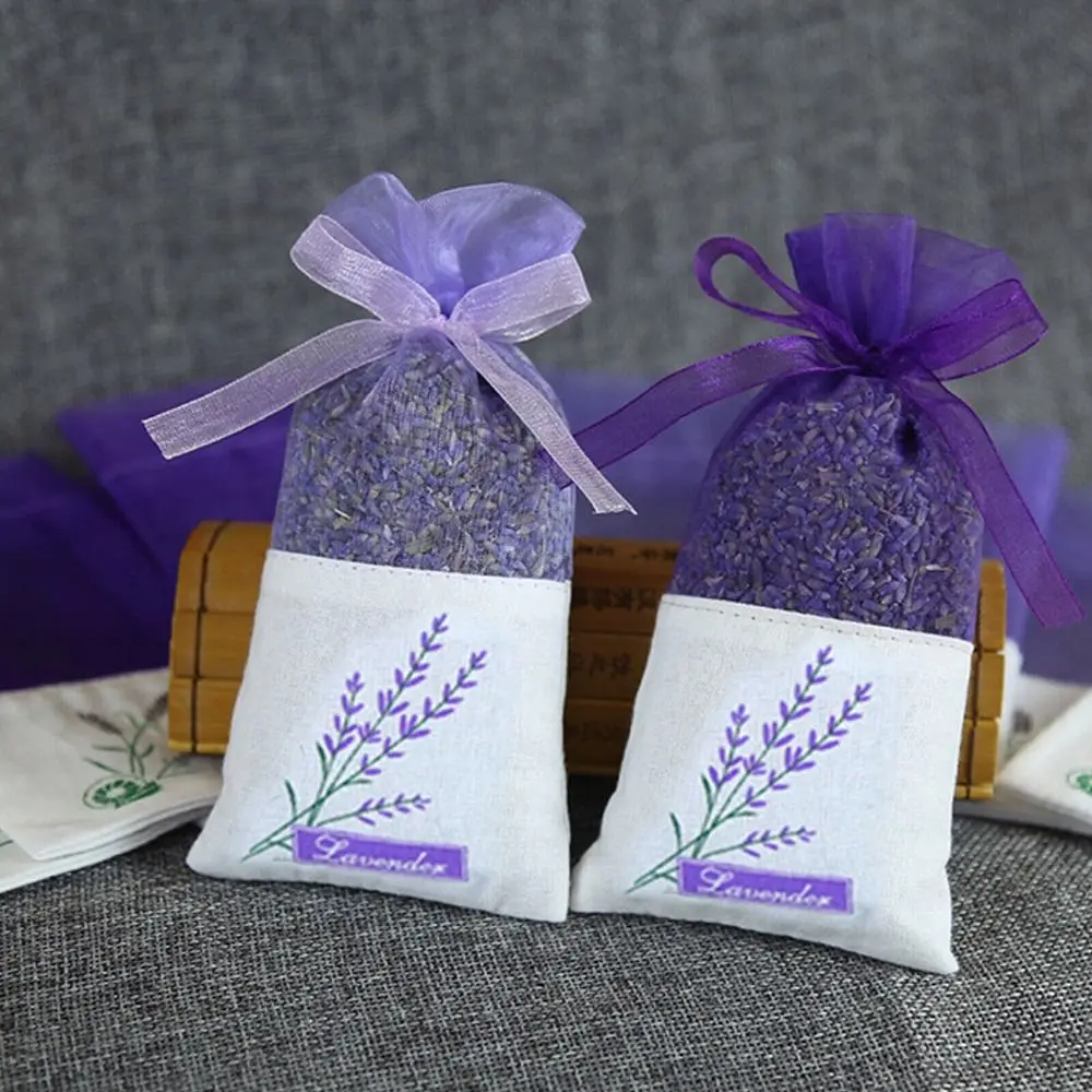 10/20PCS Drawstring Mesh Lavender Bags Air Fresheners Purple Gauze Ribbons Drawstring Sachets Small Sachets