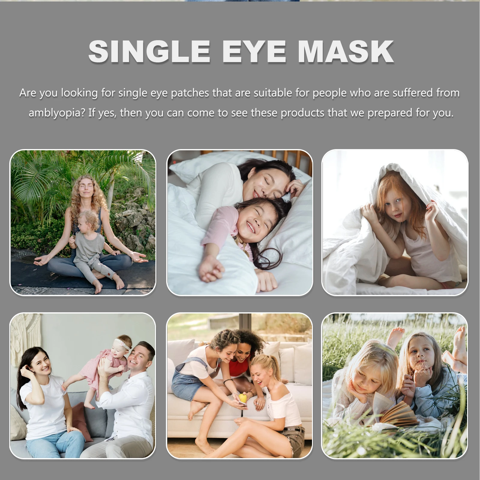 4pcs Eye Mask for Kids Amblyopia Patch Single Cover Adjustable Pirate Eye Patch Lightweight Comfortable Health Care