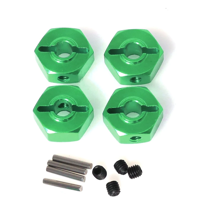 RC Car Upgrade Adapter Hexagon 12mm Kit for LOSI 1/18 Mini LMT 4X4 Brushed Monster Truck RC Car Upgrade Parts Green