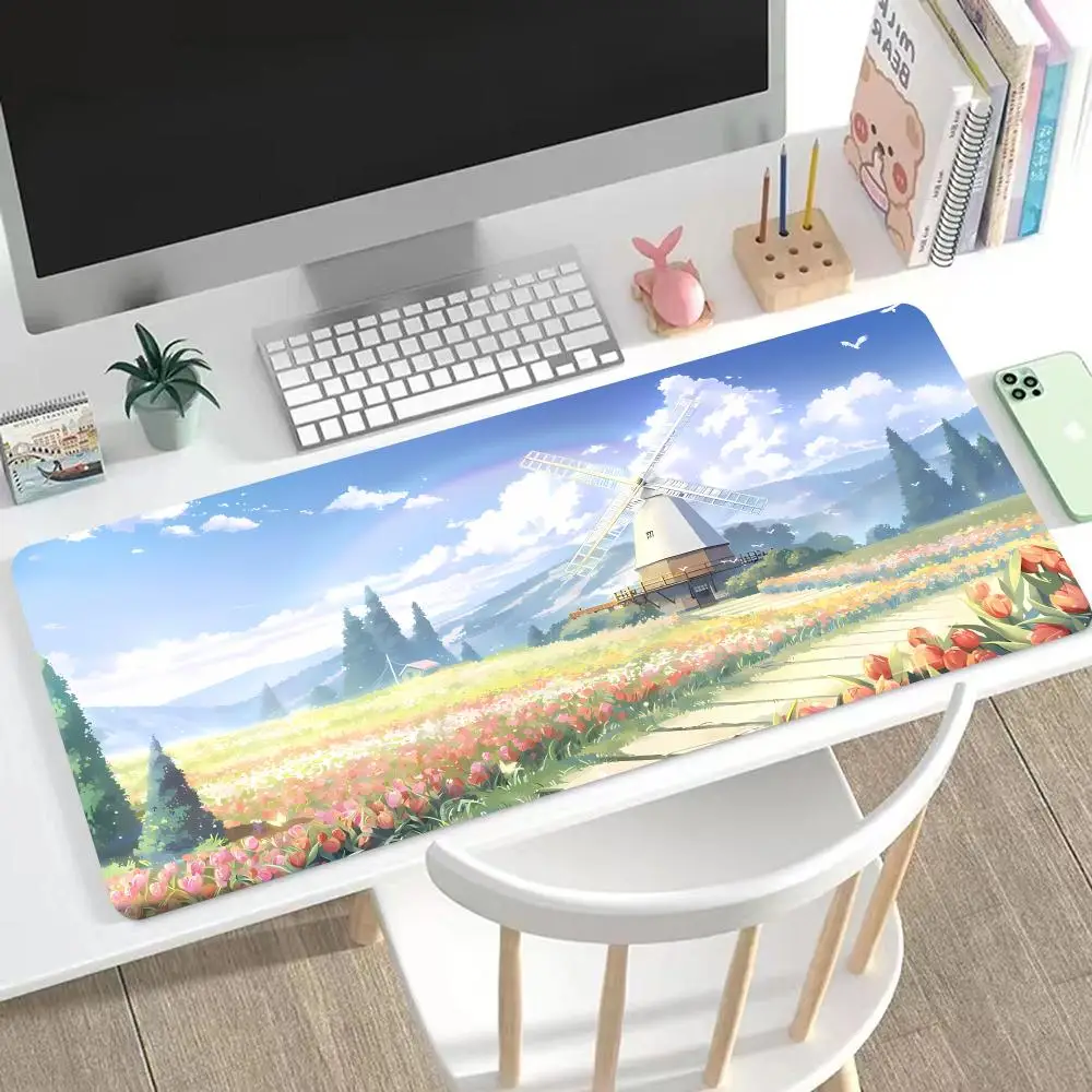

Windmill Mouse Pad Large Mouse Pad & Computer Game Mouse Mat (35.4x15.7IN/31.5X15.7IN Map) (90 x40/80x40cm Map)