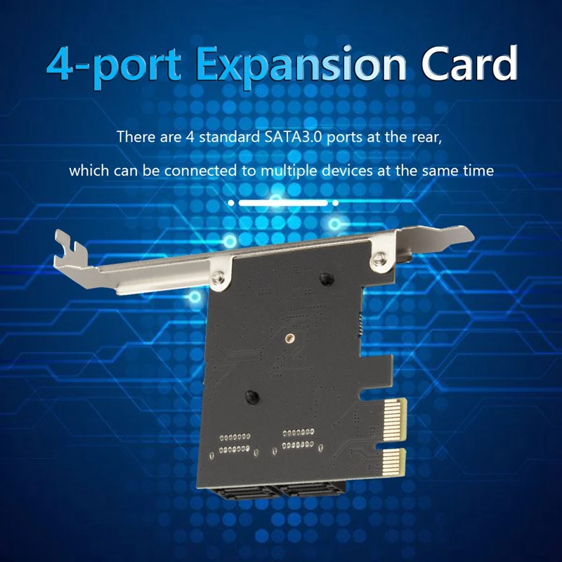 Top-PCIE 4Ports To SATA Card PCI-E 4X Cards PCI Express To SATA 3.0 SATA III 6Gbps PCIE X4 SSD Expansion Adapter Card IPFS