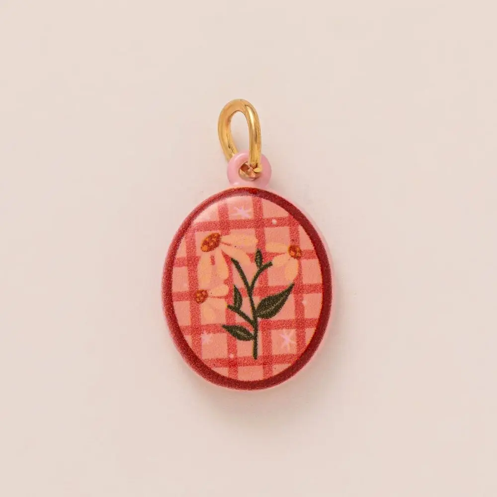 Colorful Hand-Drawn Pendant Charms Handcrafted Geometric Shape Jewelry Charms Gift DIY Necklace Making Connector Charms Making
