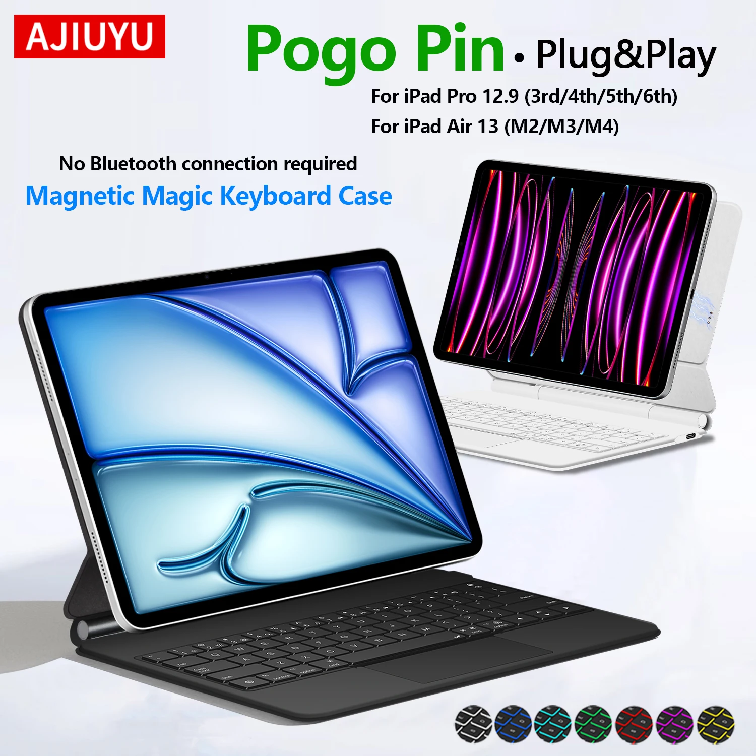 Smart PIN Plug&Play Magic Keyboard Case For iPad Air 13 M4 M3 M2 13