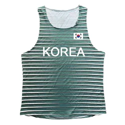 KOREA Run Athletics Tank Top Runnning Speed Singlet Fitness Shirt Mens Clothing Guys Sleeveless Vest Athlete Track Field Singlet