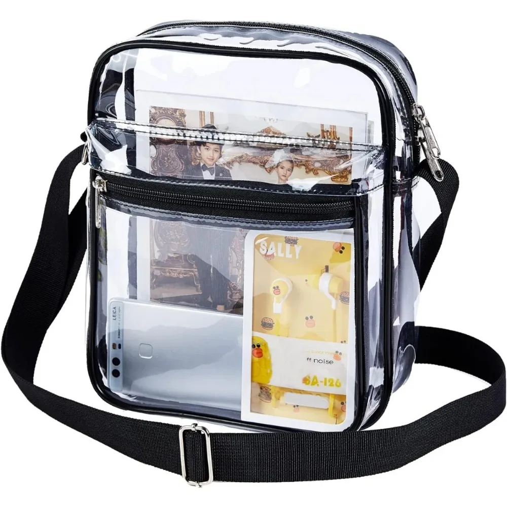 Clear Purse Stadium Clear Messenger Bag Stadium Approved for Men and Women Clear CrossBody Bag