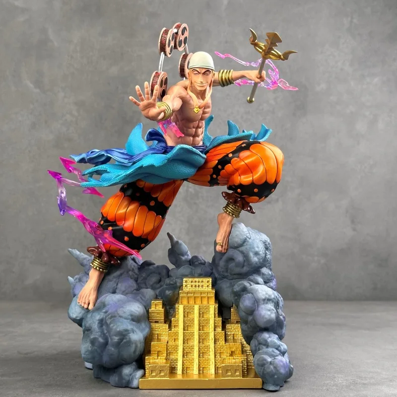 

Bandai One Piece Handmade JT Statue Brother Thunder God Aini Road Fully Oil Spray Statue Model GK Trendy Play Ornament Gift