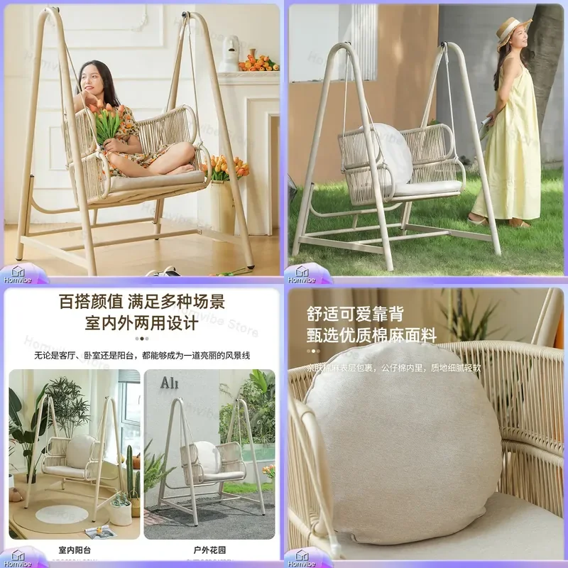 Outdoor Hanging Chair Patio Swing Single Hammock Cradle Rocking Seat Balcony Garden Furniture Indoor Home Leisure Decor