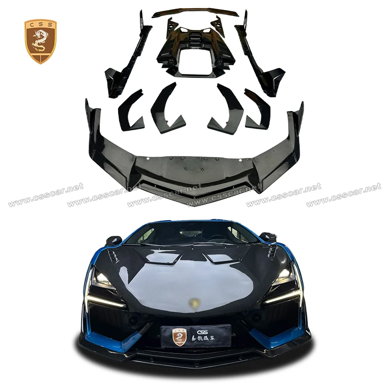 

For Lamborghini Revuelto Duke Style Dry Carbon Fiber Retrofit Front Rear Bumper Lip Side Skirt Wing Spolier Replace Engine Hood