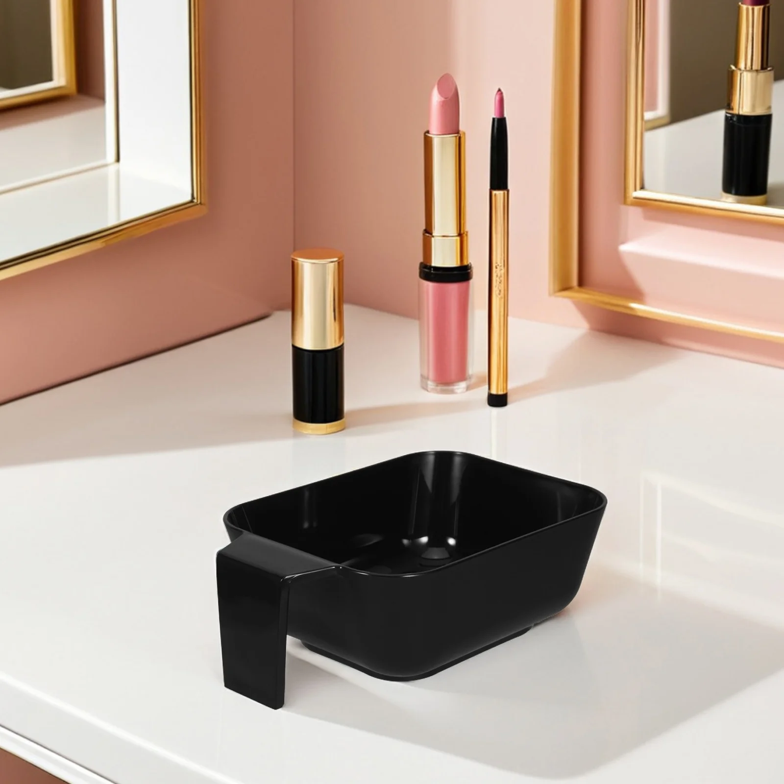 

Professional Tinting Bowl Black Plastic for Hair Dye Mixing Easy to Hold Washable Reusable Salon Home Tool Hair Dye Bowl