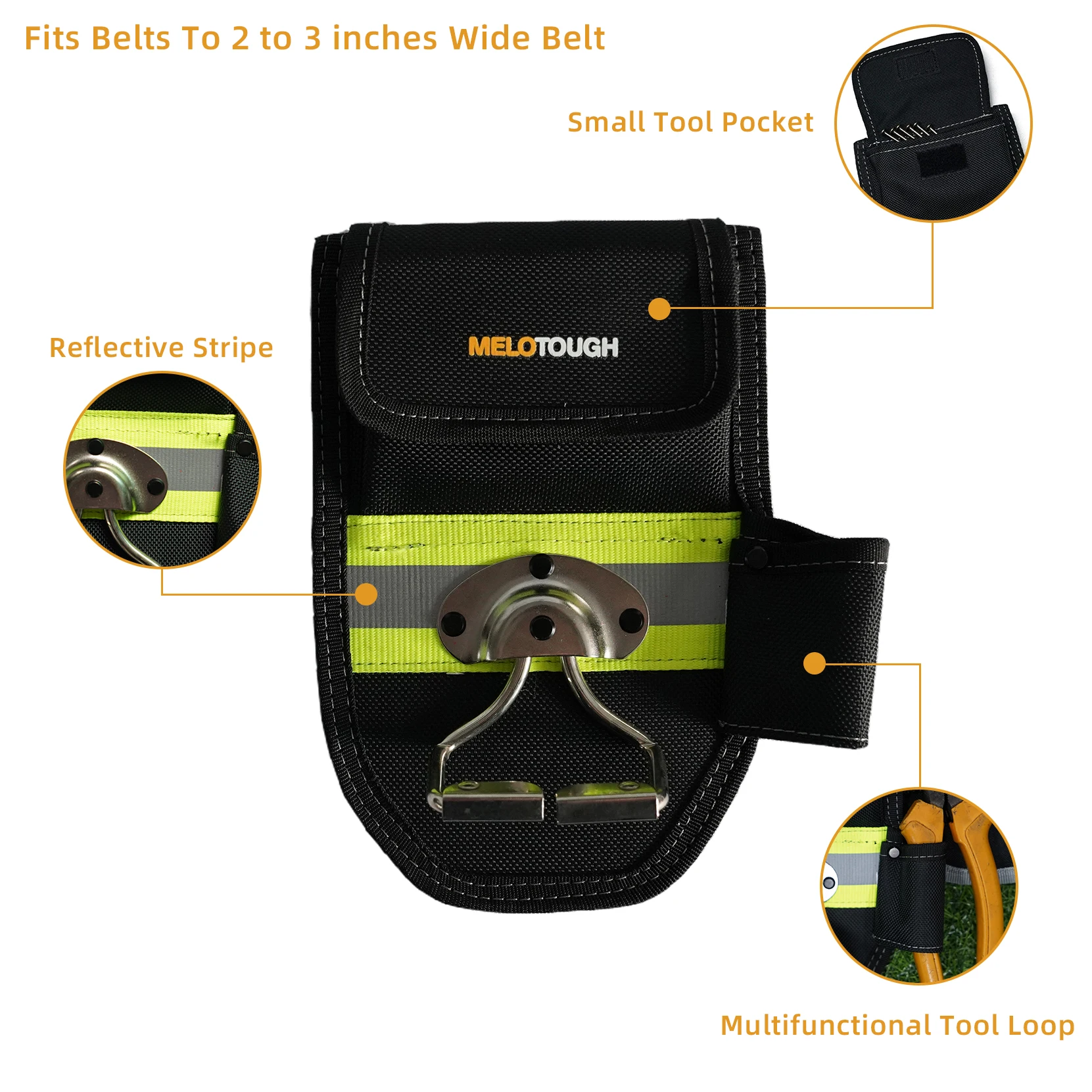 MELOTOUGH Cordless Drill Holder Hook Tape Measure Clip Drill/Power Tool Holder with Drill Bit Tote