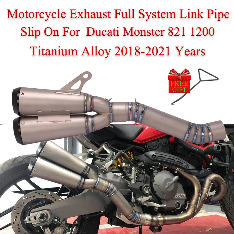 Motorcycle Exhaust Middle Link Pipe Muffler Slip On For Ducati Monster 821 1200 S/R 1200 2018 - 2021 Years Modified DB Killer