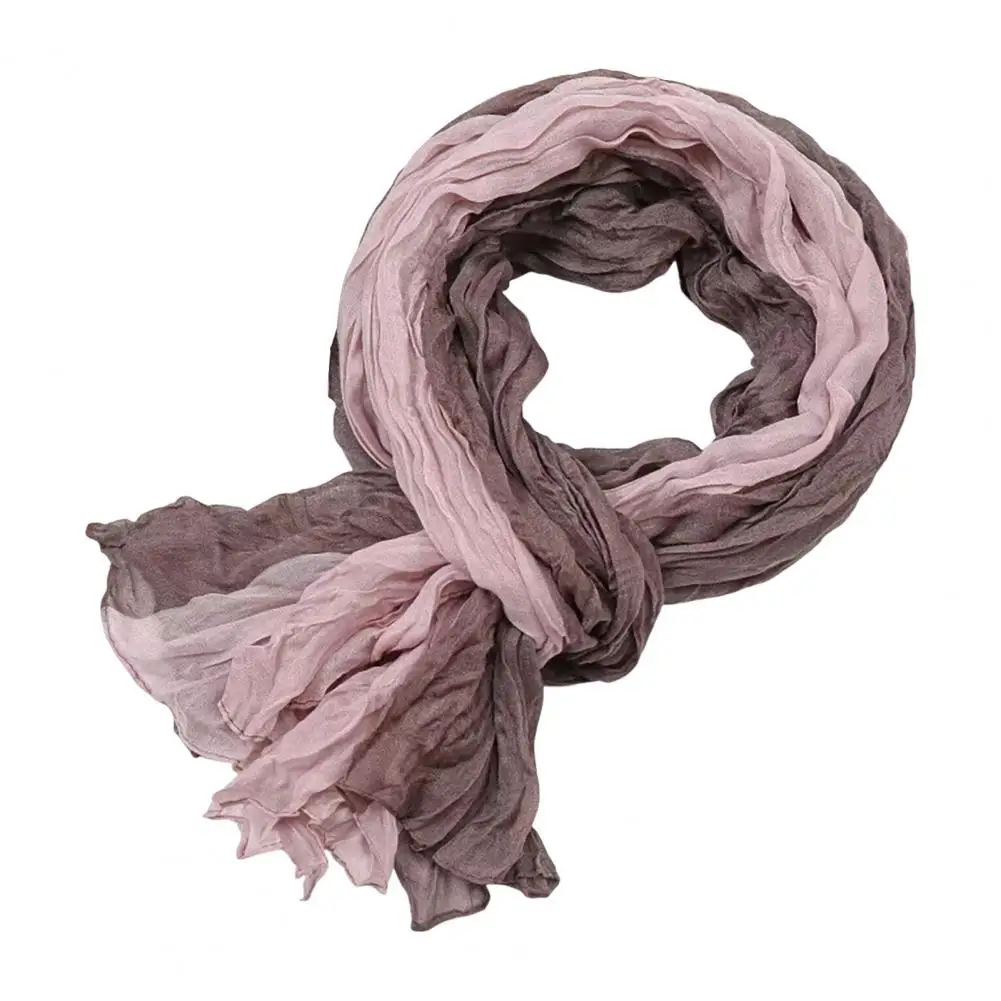 

Women Scarf for Layering Ladies Shawl Stylish Color-blocked Shawl Scarf for Women Versatile Pleated Design for Autumn Winter