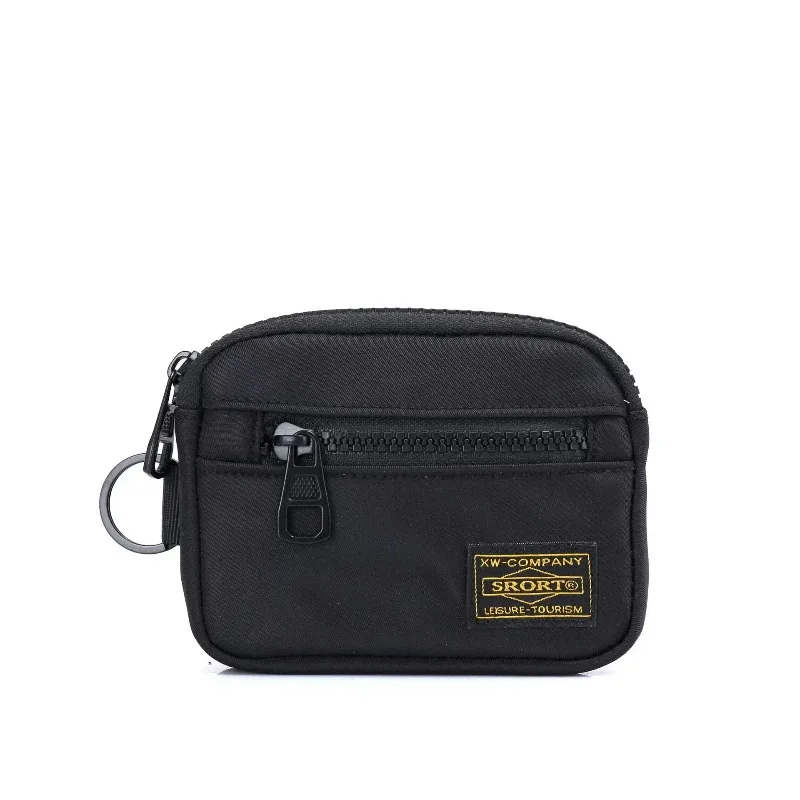 Trendy Oxford Cloth Coin Purse Unisex Workwear Style Card Holder, Portable Small Wallet for Men Women Multi-Functional Mini Bag