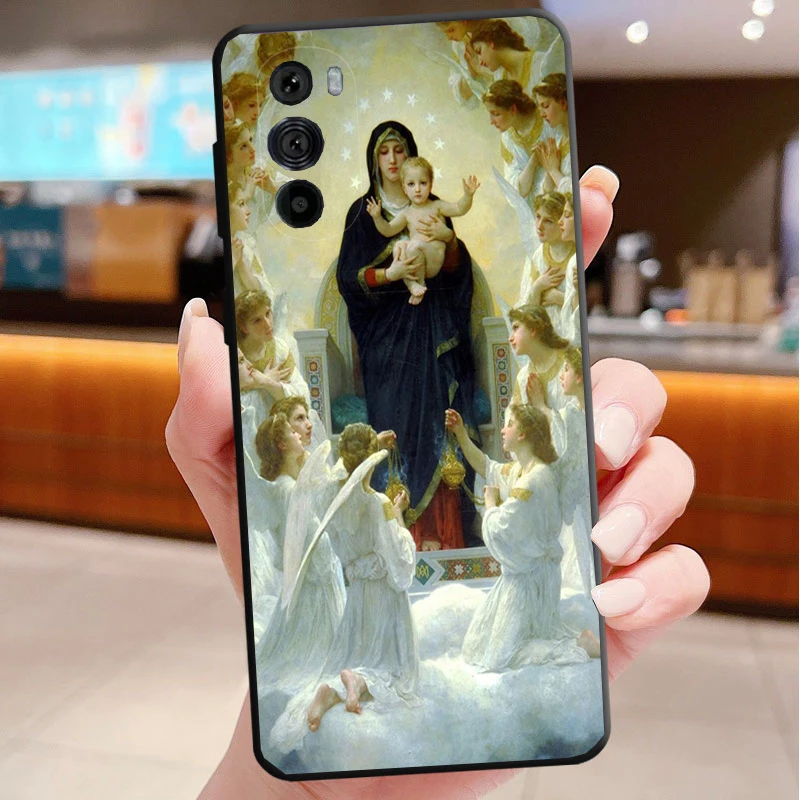 

Phone Case For Motorola Edge 50 40 Pro 60 50 40 30 Ultra Neo Fusion Moto G85 G72 G53 G54 G84 G13 G32 Bless Virgin Mary Printing