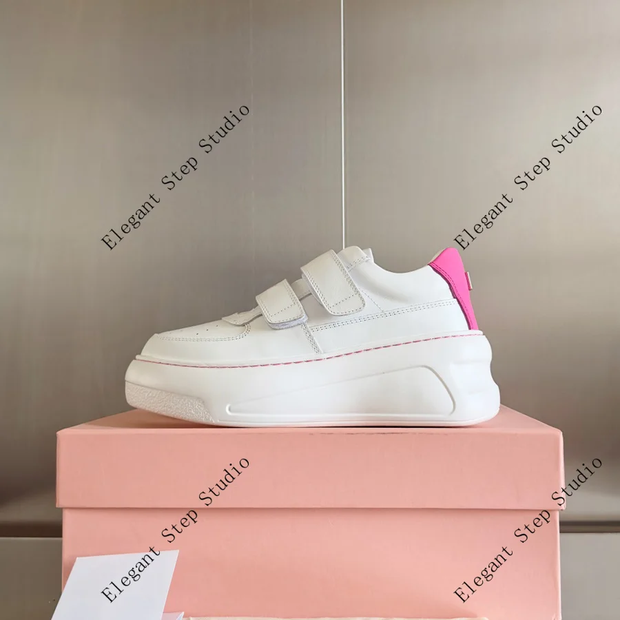 Women's Shoes Double Strap Platform Sneakers Touch-strap