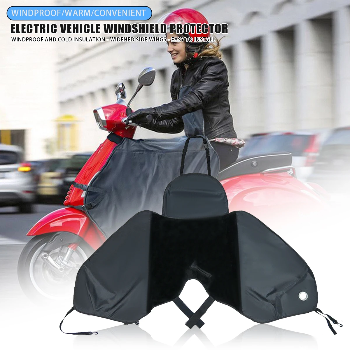 Winter Motorcycle Seat Cover Windproof Warm Apron For Outdoor Electric Vehicles Waterproof Cold-Resistant Chest Leg Cover