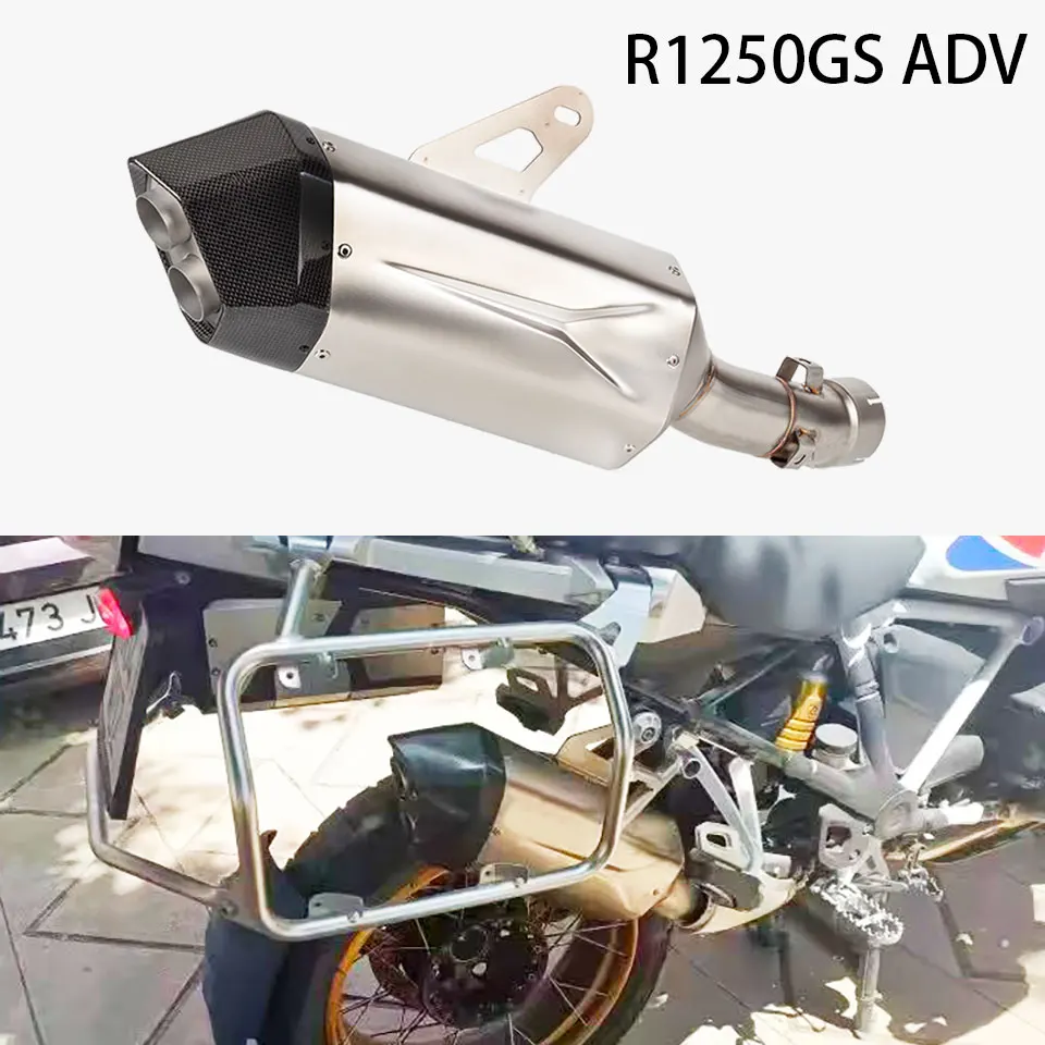 Выхлопная система для мотоцикла R1250 GS Adventure R1250GS ADV 2019-2024, глушитель с карбоновыми насадками.