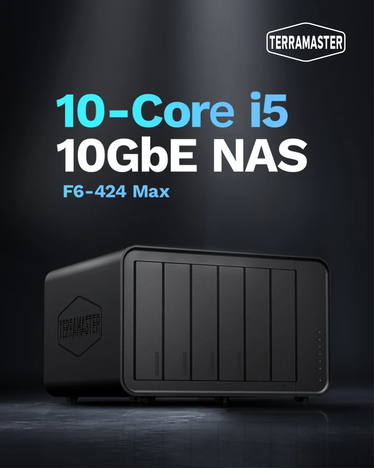 TERRAMASTER F6-424 Max NAS Storage - 6Bay Core i5 1235U 10Cores 12