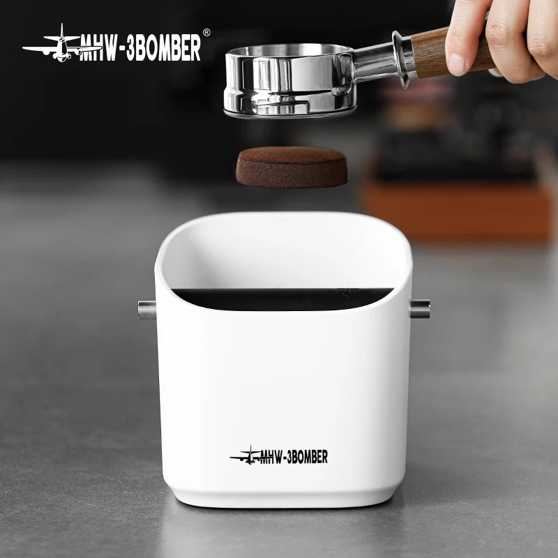 MHW-3BOMBER 1.2l quadrado caixa de batida de café almofadas antiderrapantes caixa de batida com barra de batida removível profissional casa barista ac