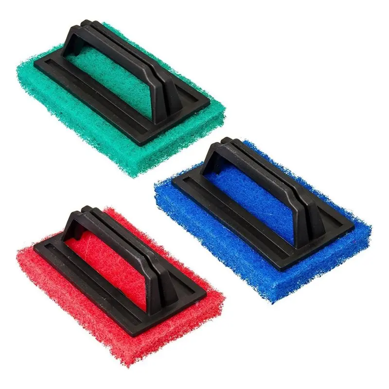 AEE6-Screen Printing Scrub Pad Set, 3 Pcs Ink Cleaning Brush With Ergonomic Handle For Efficient Mesh Frame Reclamation