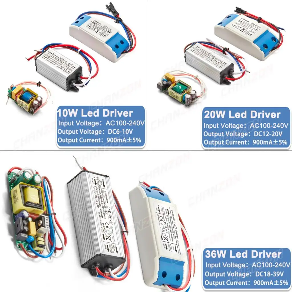 Adattatore trasformatore a bassa tensione con driver ip67 impermeabile a corrente costante 10W 20W 36W 900Ma