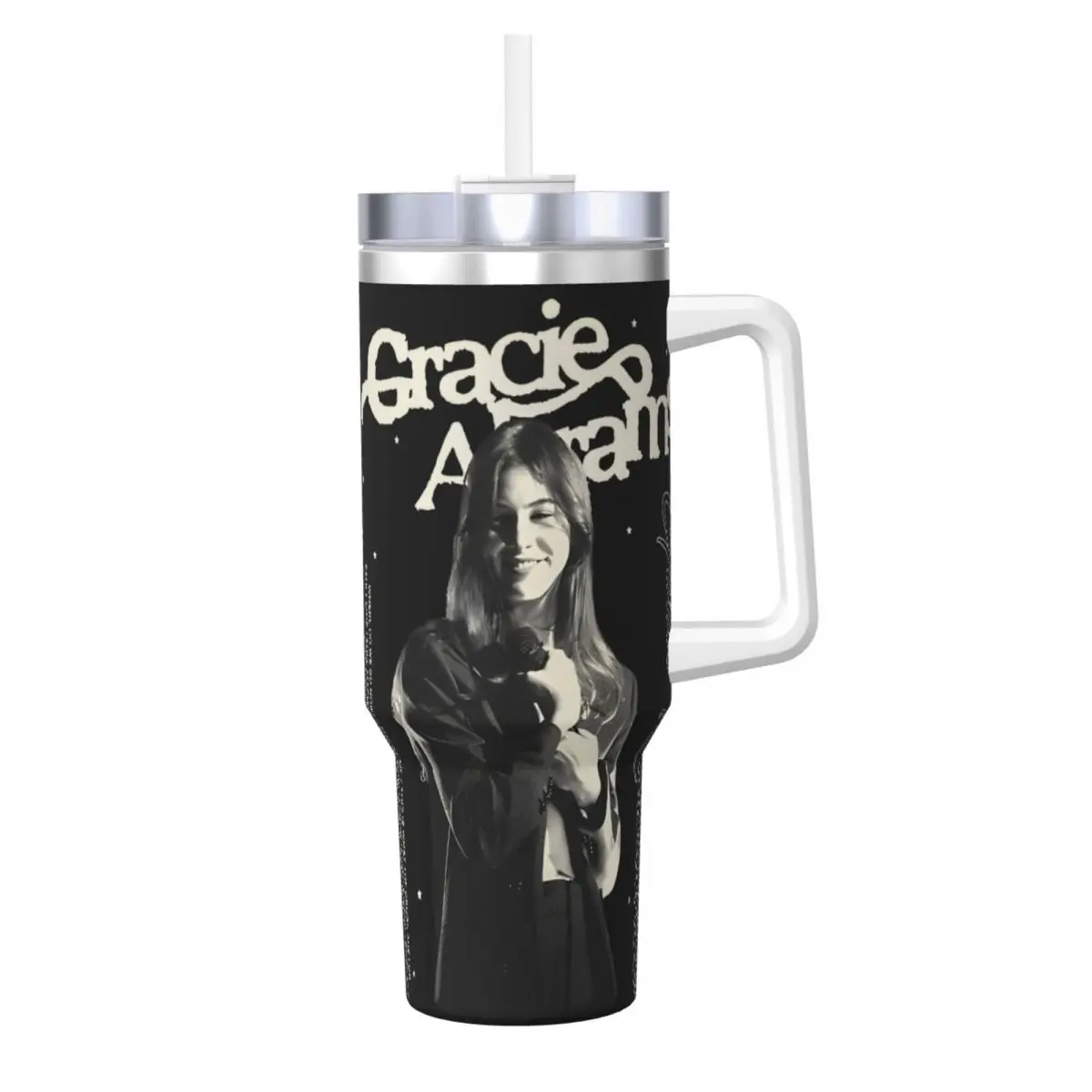 

Stainless Steel Tumbler Gracie Abrams Retro 90s Thermal Cups Portable Cold and Hot Car Mugs Travel Custom DIY Water Bottle