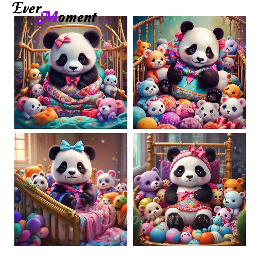 

Ever Moment милые животные алмазная живопись полная квадратная дрель панда с медвежонком игрушки мозаика искусство для декора стен ASF3036