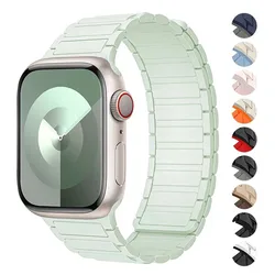 Magnetic Strap For Apple Watch band 44 mm 49mm 45mm 40mm 41mm 38mm 42mm Silicone Bracelet iWatch Series 8 7 6 9 Se Ultra 2 band